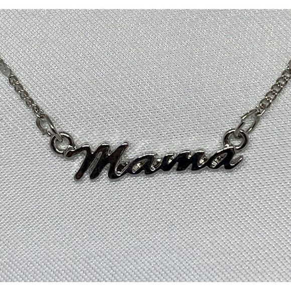 Guess A12072-21 Silver-Tone Mama Collar Necklace & Crystal Earrings MSRP $25 G23 - Picture 2 of 4